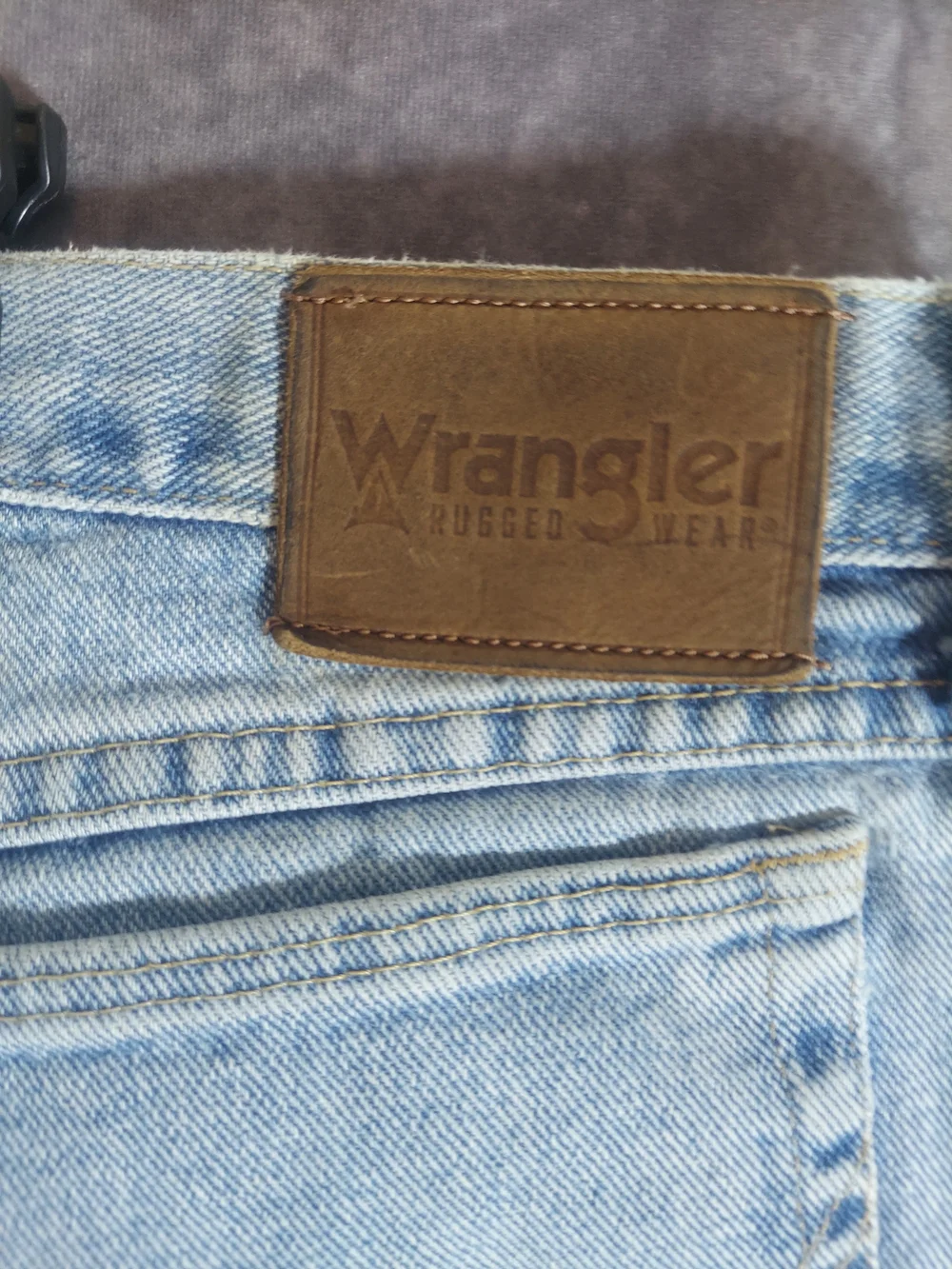 Wrangler Men's Big & Tall Jeans 48x30 Light Wash Worn-In Repaired Distressed